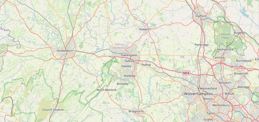 Map of the Telford area we cover